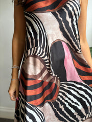Black Abstract Patterned Dress Odette