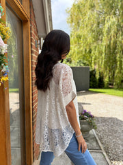 White Delicate Lace Blouse Liora