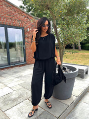 Black Two Piece Trouser Set Sara