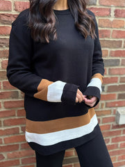 Black Striped Trim Knit Ophelia