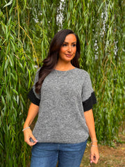 Charcoal Stripe Back Jumper Mckenna
