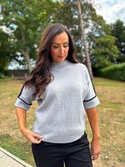 Grey Blanket Stitch Knit Rachel