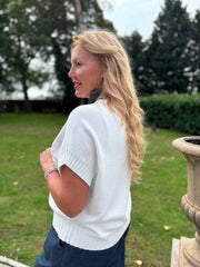 White Ribbed Detail Knit Petra