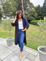 Navy Super Soft Longline Cardi Mary