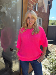 Neon Pink Soft Knit Amelia