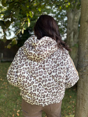 Mocha Leopard Premium Puffer Jacket Marcia