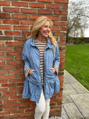 Light Blue Premium Hooded Mac Clementine