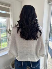 Winter White Knitted Tie Front Jumper Libby