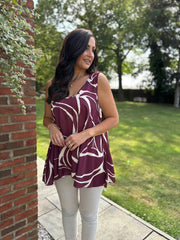 Wine Abstract Swirl Vest Isabella
