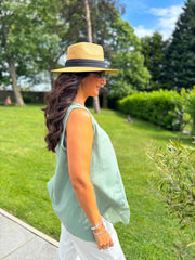 Khaki Embellished Tree Of life Vest Top Olivia