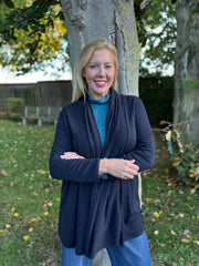 Black Soft Drape Cardi Flora