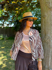 Chocolate Animal Print Blouse Hailey