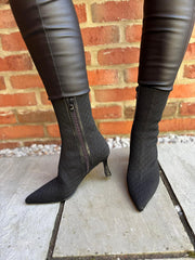 Black Pointed High Heel Boots