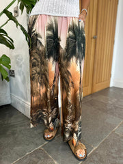 Pink Palm Tree Wide Leg Trousers Maya