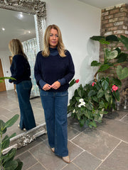 Navy Back Detail Knit Top Billie