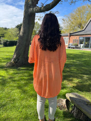 Orange Shimmer Loose Weave Top Jasmine