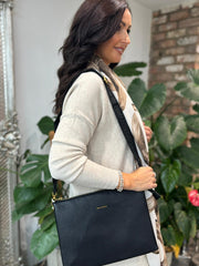 Black Multi Compartment Crossbody Bag