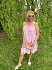 Pink Striped Sun Dress Danielle