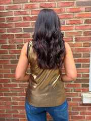 Chocolate Ribbed Shimmer Vest Juniper