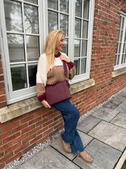 Wine Block Stitch Jumper Edie