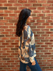 Denim Watercolour Shimmer Top Freya