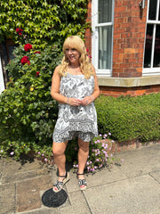 Black Botanical Print Vest Annie