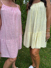 Lemon Striped Sun Dress Danielle