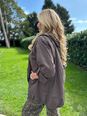 Chocolate Hooded Jacket Ocean