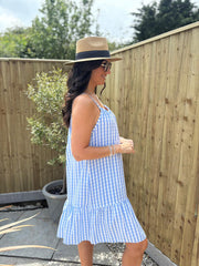 Denim Gingham Sun Dress Lauren