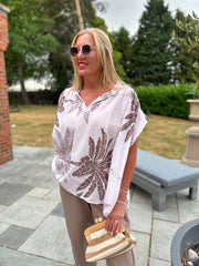 Pink Palm Leaf Top Millie