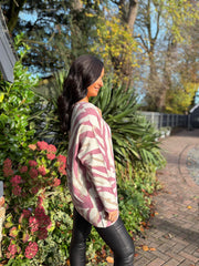 Wine Soft Touch Tiger Print Knit Ava