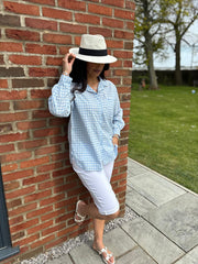 Blue Gingham Checked Shirt Zaria