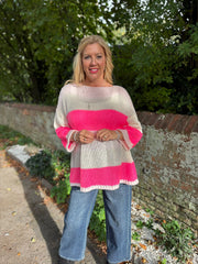 Winter White Striped Knit Pamela