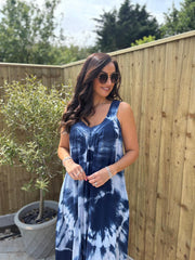Navy Tie Dye Dress Krystal