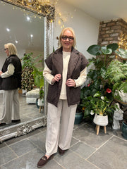 Chocolate Quilted Gilet Hollie