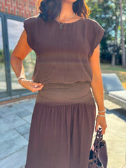 Chocolate Top & Skirt Set Daniella