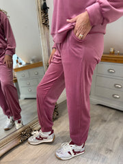 Pink Velour Leisure Set Amelia
