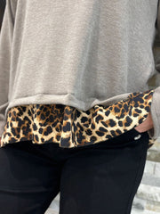 Mocha Leopard Hem Knit Bianca