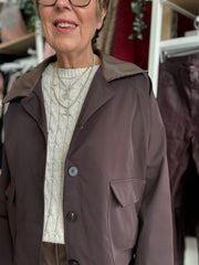 Chocolate Cropped Trench Coat