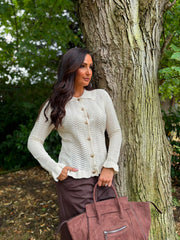 Stone Pattern Knit Shirt Sherry