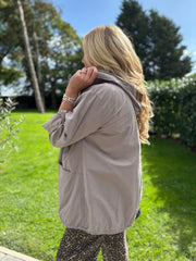 Mocha Hooded Jacket Ocean