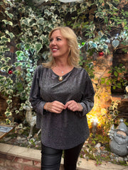 Silver Shimmer Brooch Top Peggy