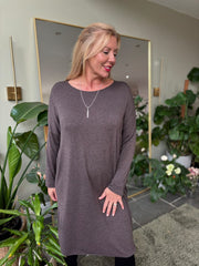 Chocolate Soft Touch Tunic Dress Alma