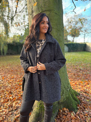 Charcoal Brushed Wool Coat Bridget