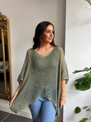 Khaki Open Weave Knit Peyton