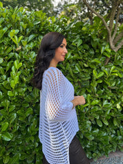 White Asymmetric Loose Knit Melody