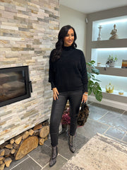 Black Back Detail Knit Top Billie