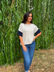 Navy Stripe Back Jumper Mckenna