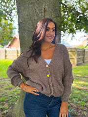 Mocha Cosy Knit Cardi Sofia