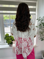 White Floral Lace Blouse Millie